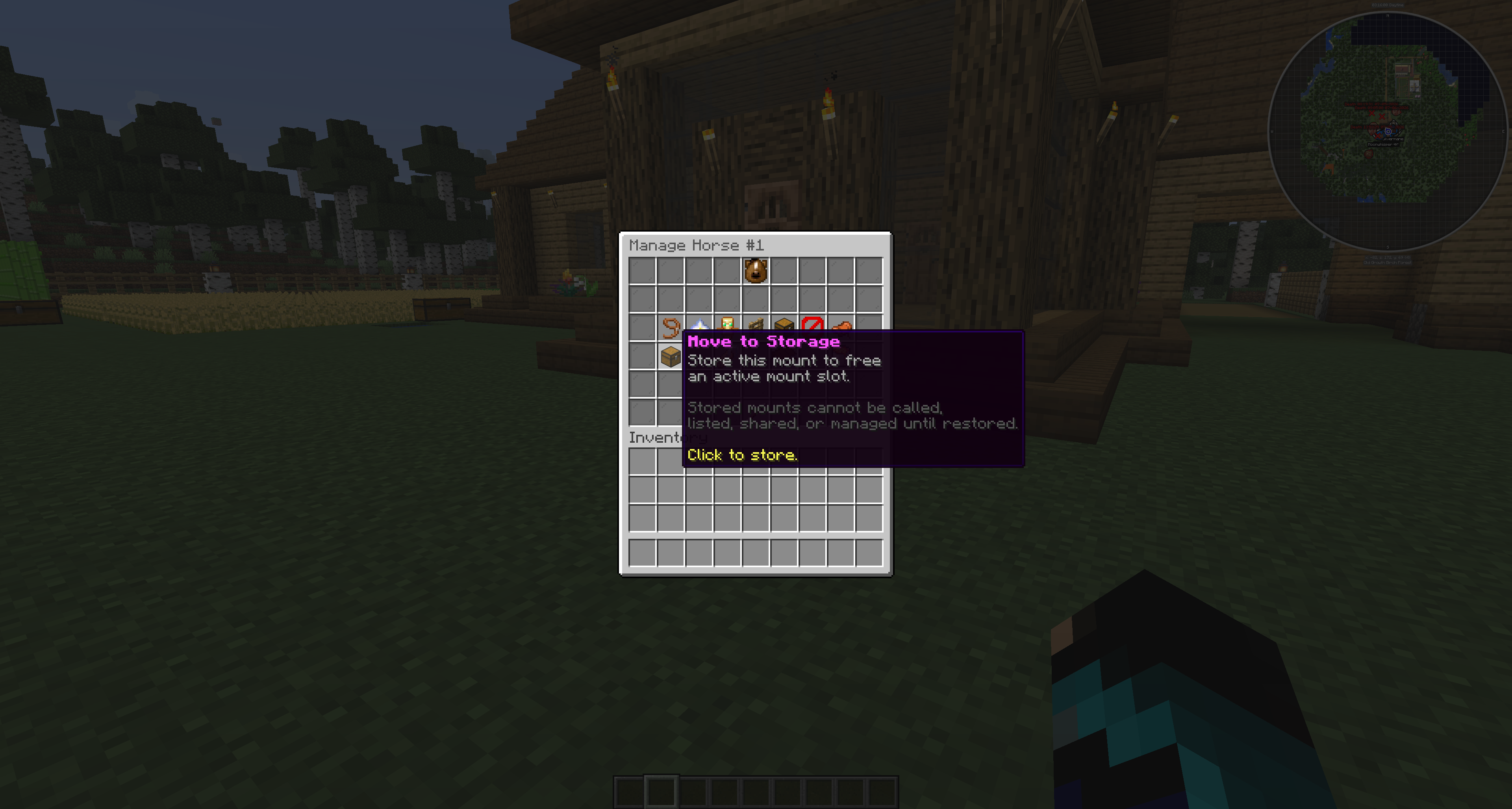 Store horse menu screenshot