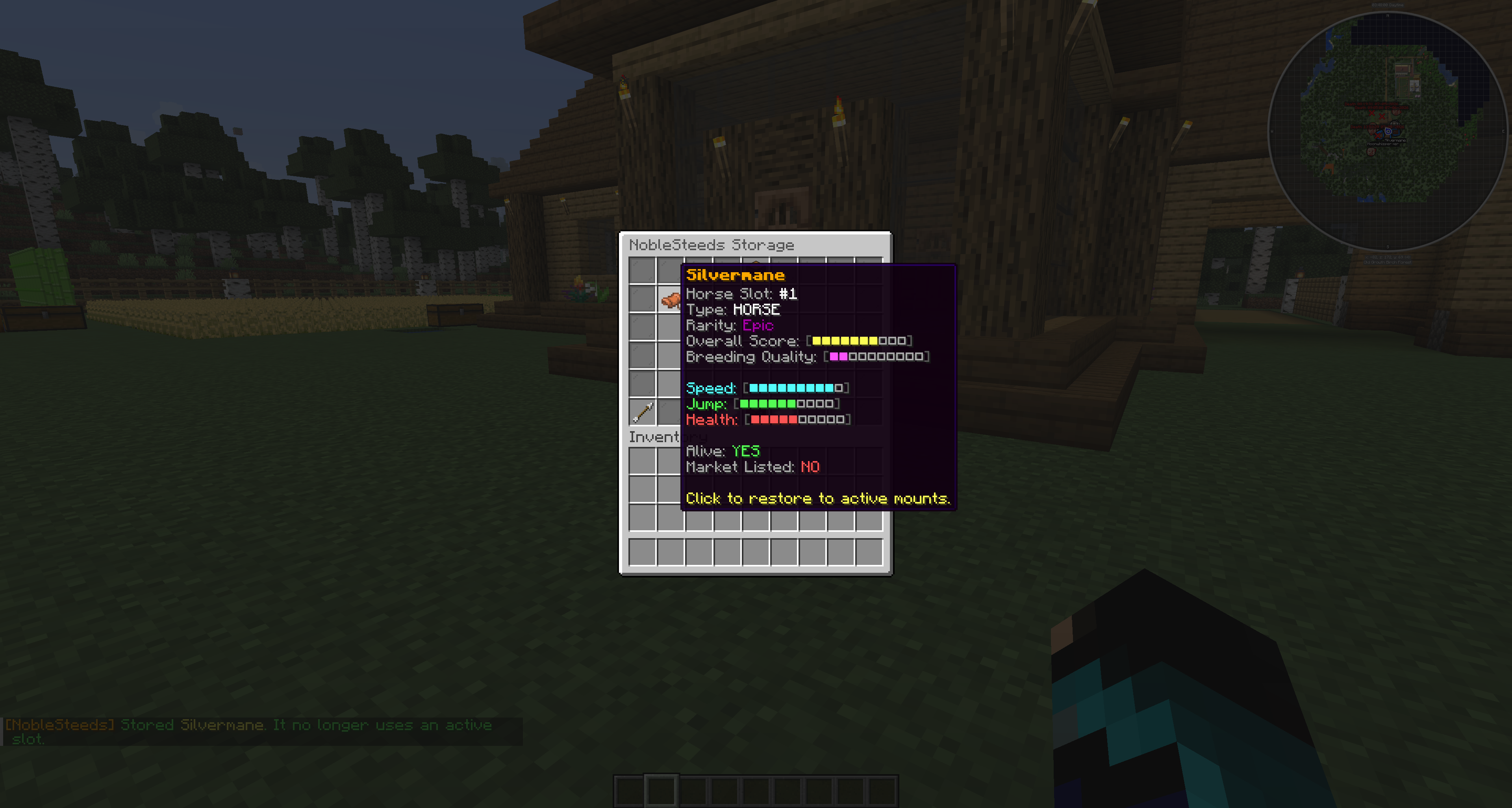Stored horse detail screenshot