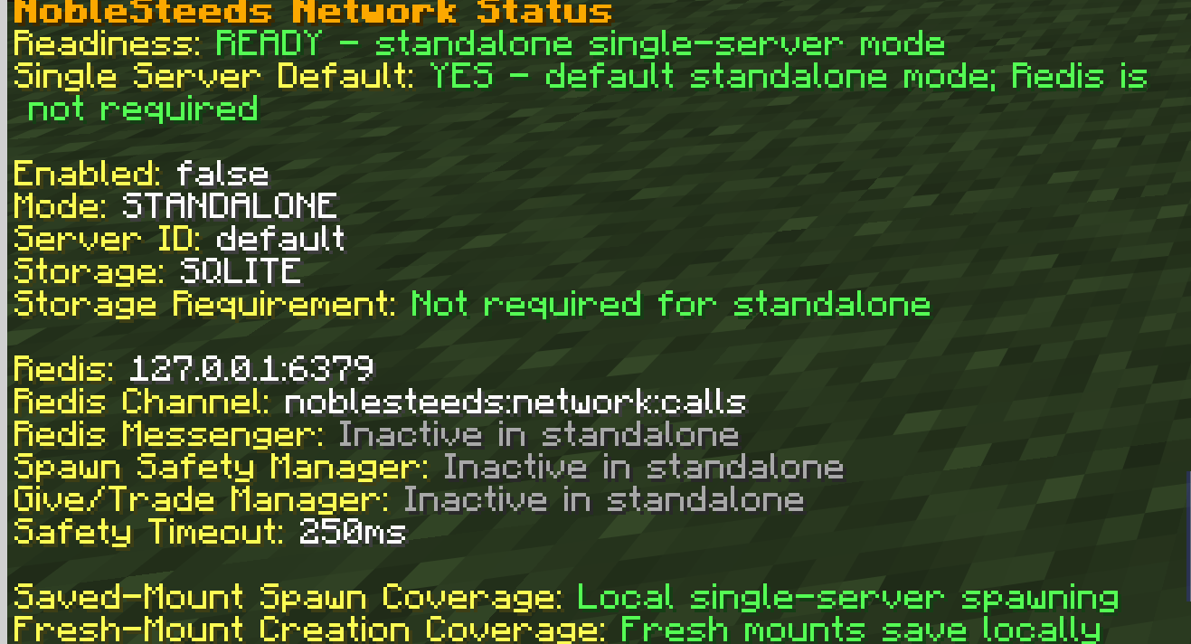 Admin network menu screenshot
